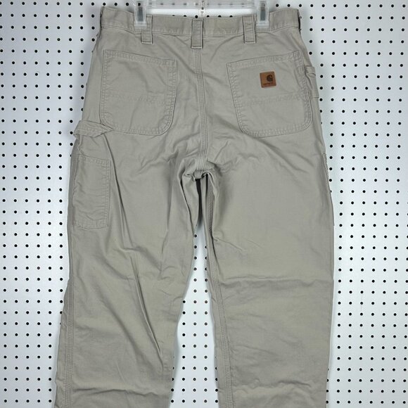 Carhartt Carpenter Pants 36x34 Tan Distressed Faded Work Wear B151 Y2K Hammer - Picture 2 of 6